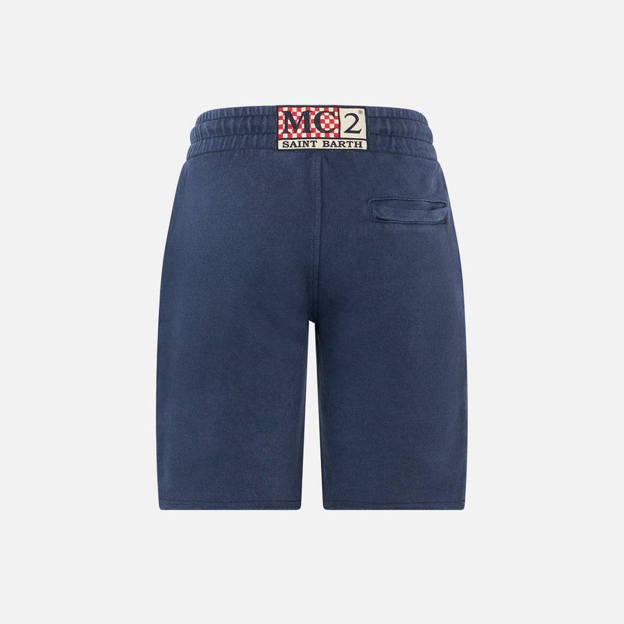 Mc2 Saint Barth Bermuda In Felpa Blu Da Bambino Con Tasca