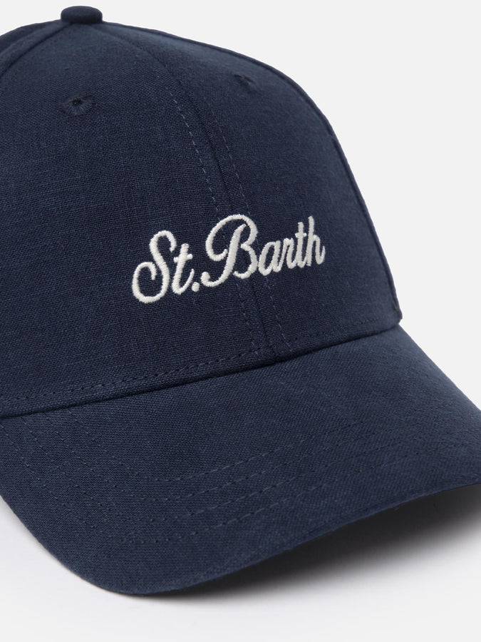 Mc2 Saint Barth Berretto Da Baseball Ricamato In Lino Catcher
