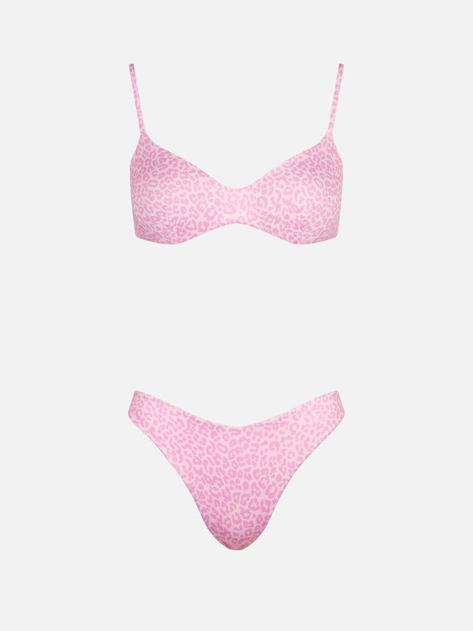 Mc2 Saint Barth Bikini A Bralette Con Stampa Animalier