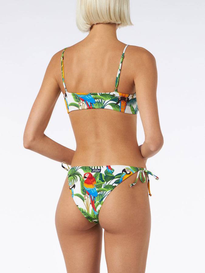 Mc2 Saint Barth Bikini A Bralette Con Stampa Pappagallo