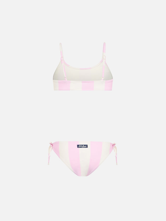 Mc2 Saint Barth Bikini A Bralette Da Bambina A Righe Rosa Jaiden
