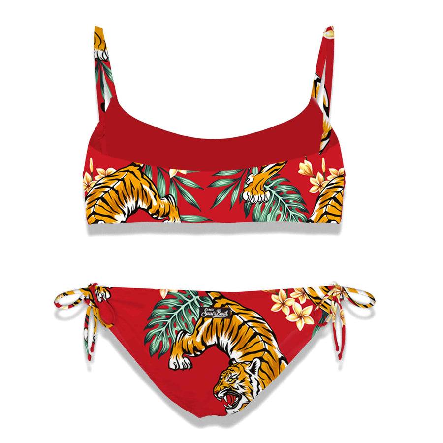 Mc2 Saint Barth Bikini A Bralette Da Bambina Con Stampa Tigre