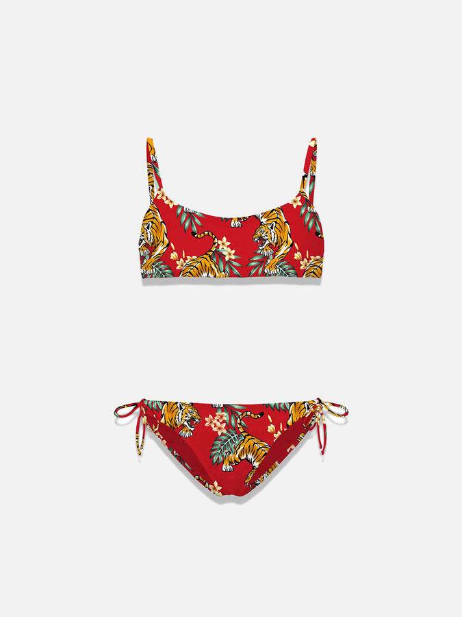Mc2 Saint Barth Bikini a bralette da bambina con stampa tigre