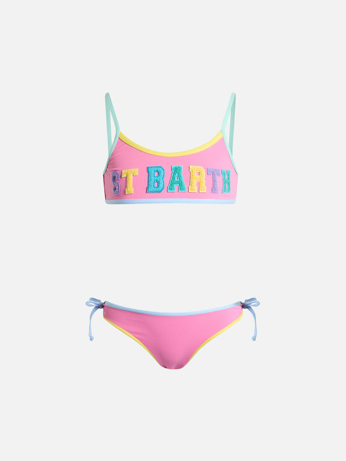 Mc2 Saint Barth Bikini a bralette da bambina Jaiden con patch in spugna St. Barth Barth