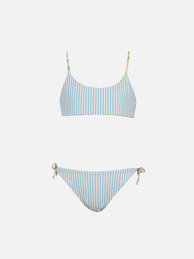 Mc2 Saint Barth Bikini A Bralette Double Face Da Bambina Jaiden | REALIZZATO CON TESSUTO LIBERTY