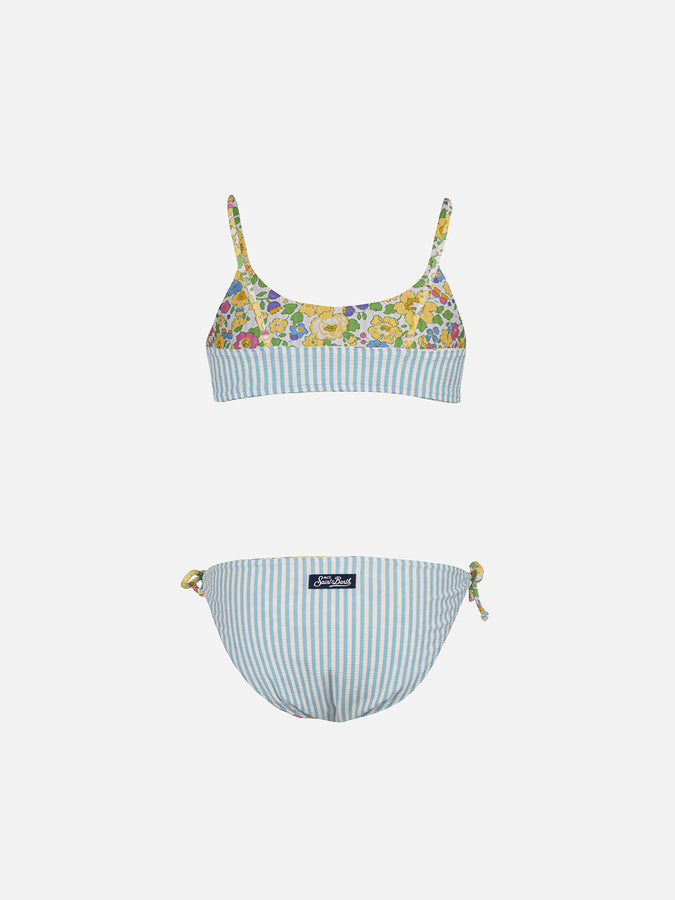 Mc2 Saint Barth Bikini A Bralette Double Face Da Bambina Jaiden | REALIZZATO CON TESSUTO LIBERTY