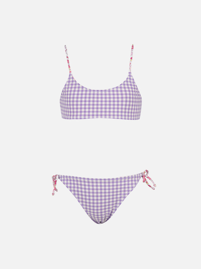 Mc2 Saint Barth Bikini A Bralette Double Face Da Bambina Jaiden | REALIZZATO CON TESSUTO LIBERTY