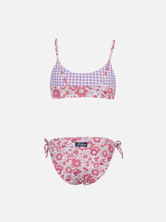 Mc2 Saint Barth Bikini A Bralette Double Face Da Bambina Jaiden | REALIZZATO CON TESSUTO LIBERTY
