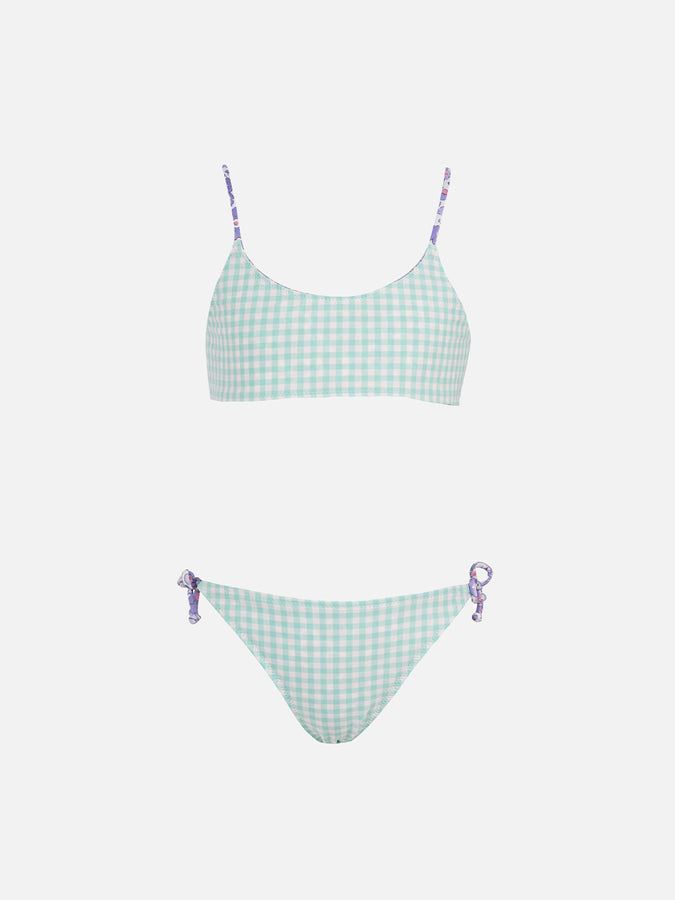 Mc2 Saint Barth Bikini A Bralette Double Face Da Bambina Jaiden | REALIZZATO CON TESSUTO LIBERTY