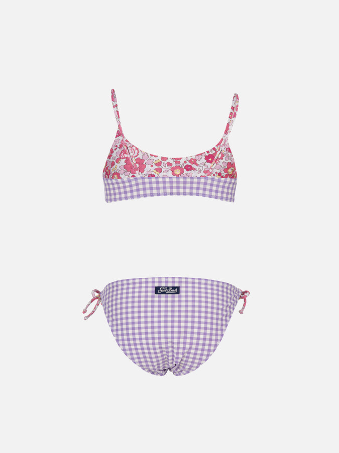 Mc2 Saint Barth Bikini A Bralette Double Face Da Bambina Jaiden | REALIZZATO CON TESSUTO LIBERTY