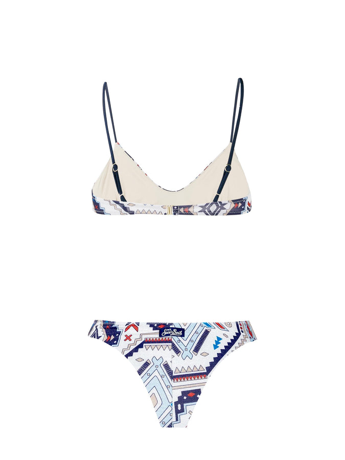 Mc2 Saint Barth Bikini A Bralette Glitterato Stile Azteco