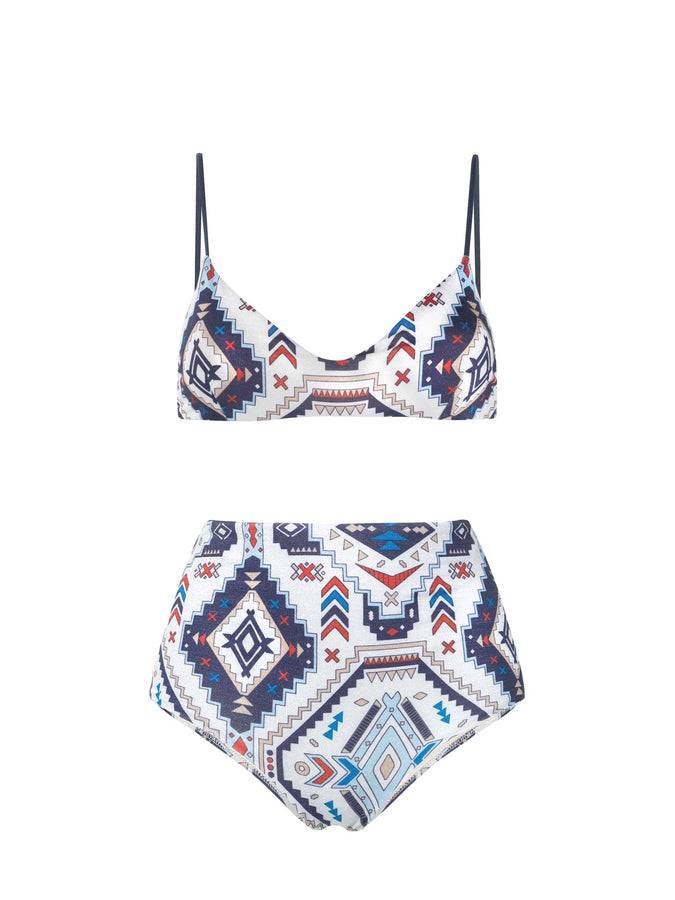 Mc2 Saint Barth Bikini A Bralette Glitterato Stile Azteco
