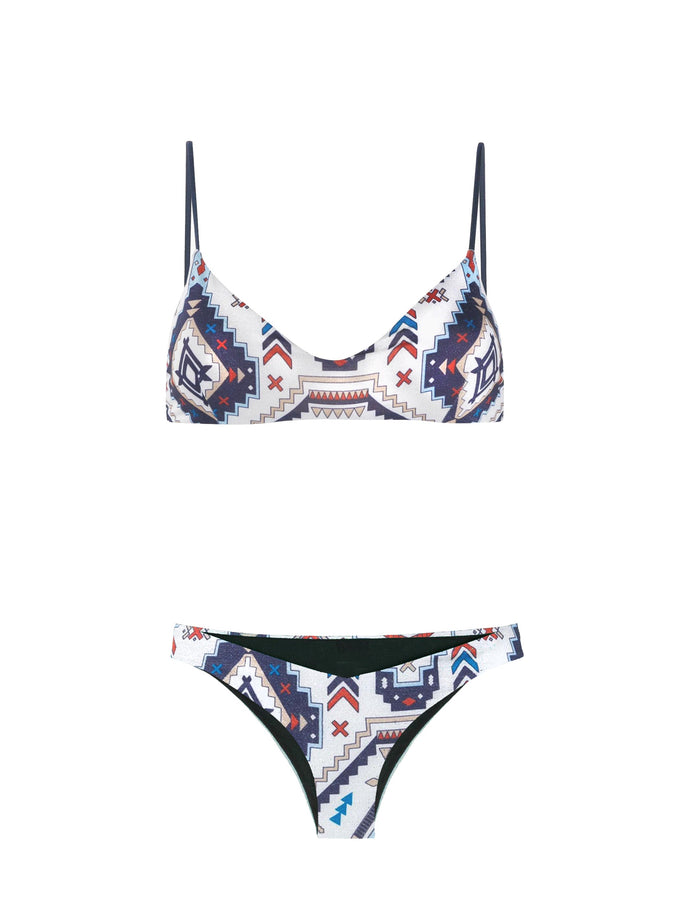 Mc2 Saint Barth Bikini A Bralette Glitterato Stile Azteco