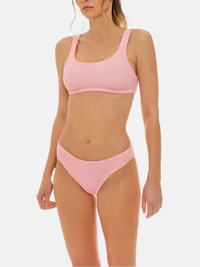 Mc2 Saint Barth Bikini A Bralette In Tessuto Crinkle Rosa