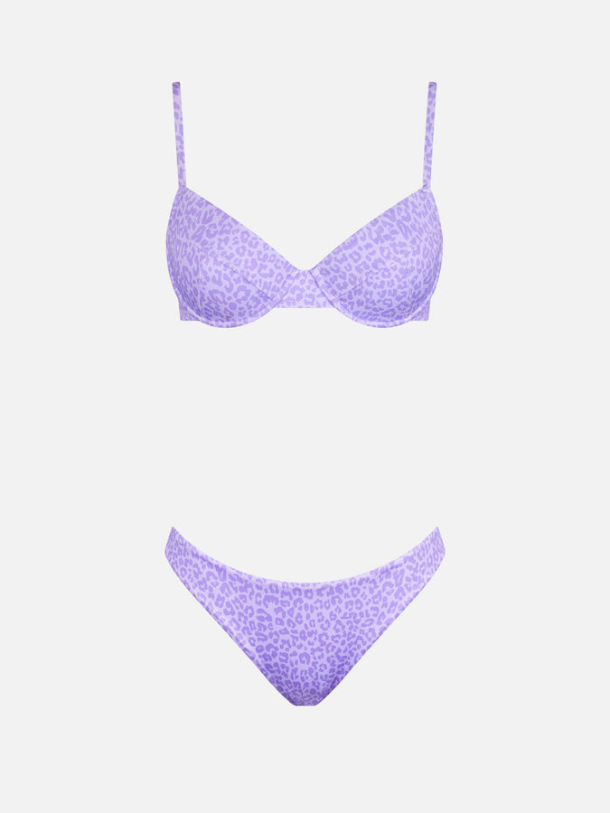 Mc2 Saint Barth Bikini A Bralette Stampa Animalier Con Slip Da Bagno Sgambato