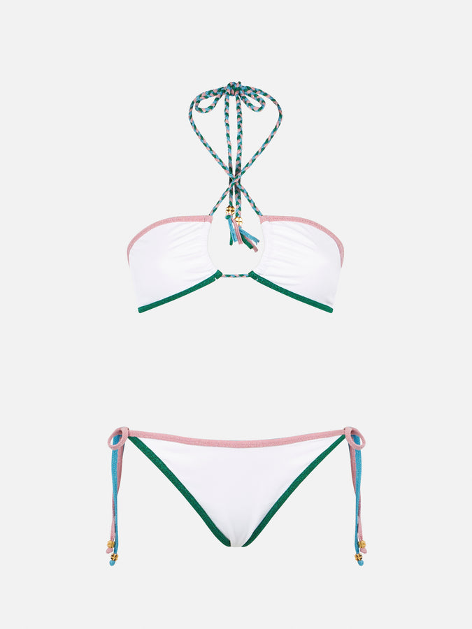 Mc2 Saint Barth Bikini A Fascia A Costine Con Bordi In Lurex