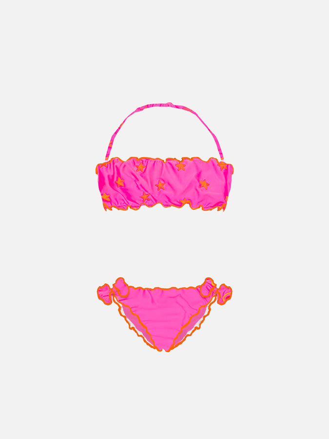 Mc2 Saint Barth Bikini a fascia da bambina con borchia stella