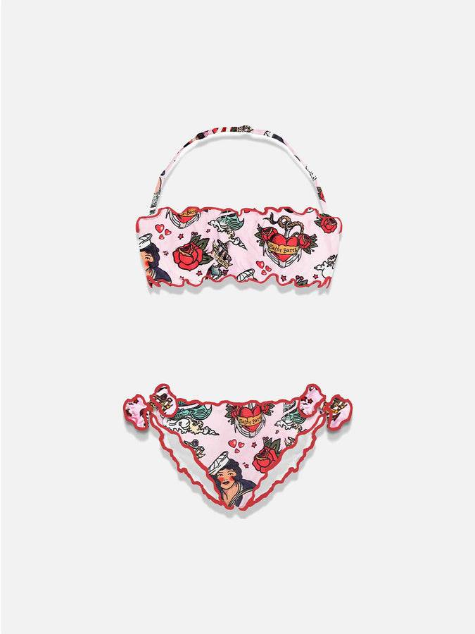 Mc2 Saint Barth Bikini a fascia da bambina con stampa sirena