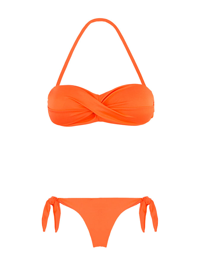Mc2 Saint Barth Bikini A Fascia Drappeggiato Arancione