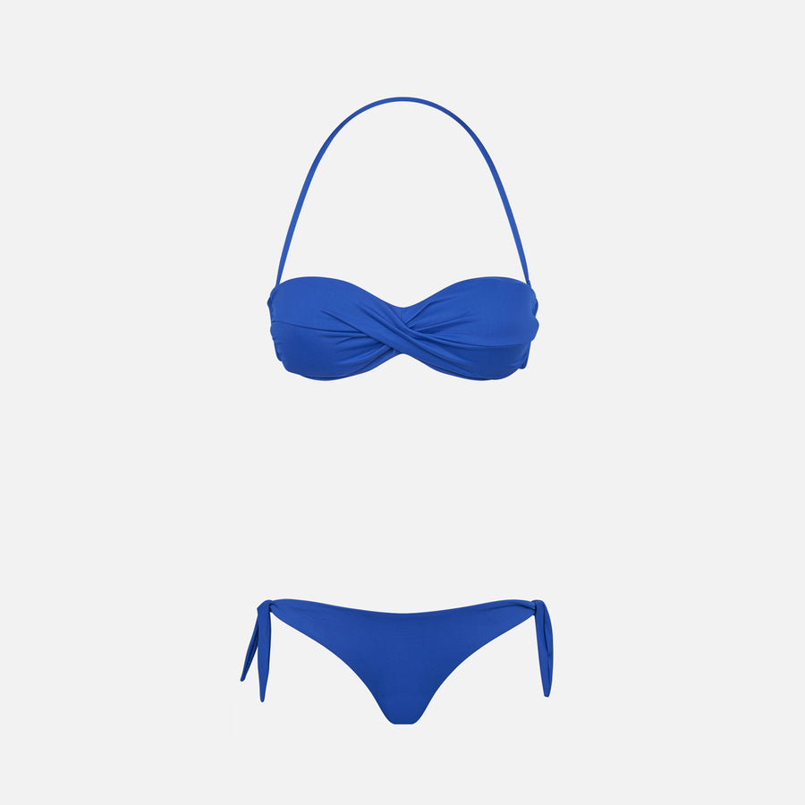 Mc2 Saint Barth Bikini A Fascia Drappeggiato Bluette