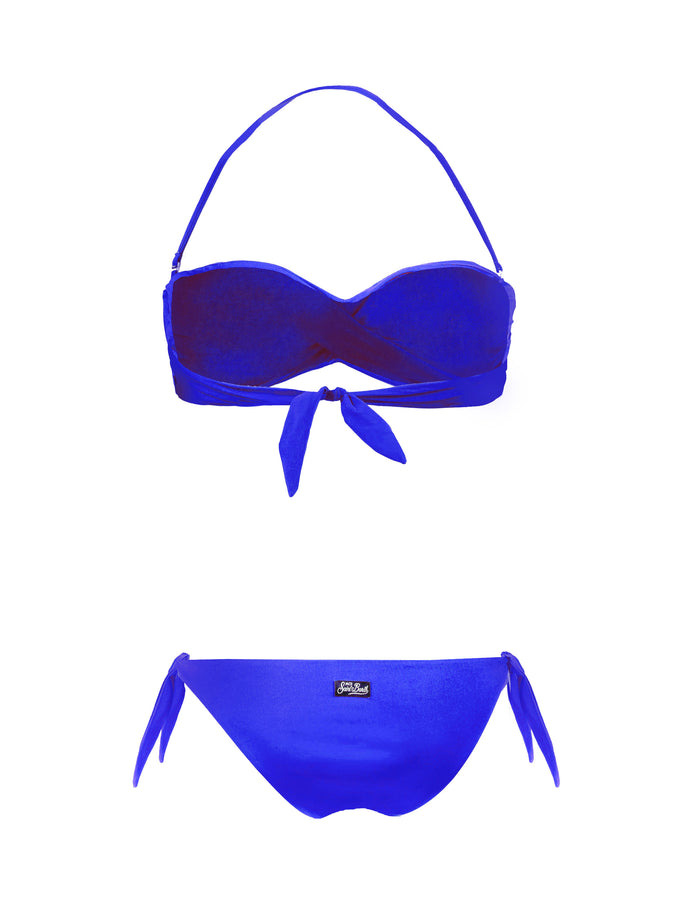 Mc2 Saint Barth Bikini A Fascia Drappeggiato Bluette