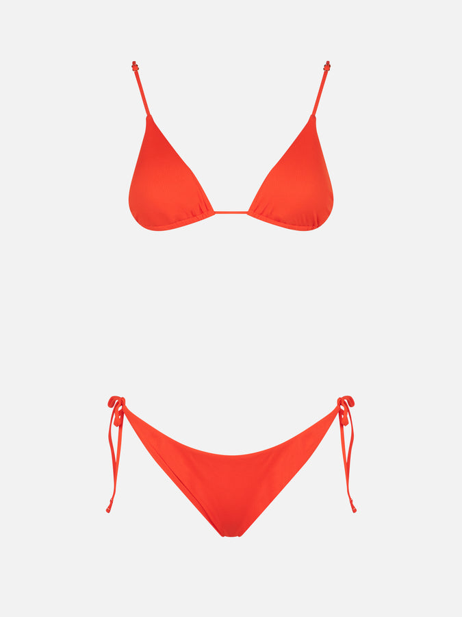 Mc2 Saint Barth Bikini A Triangolo A Costine Arancione