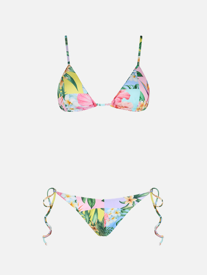 Mc2 Saint Barth Bikini A Triangolo Color Patch Fiore