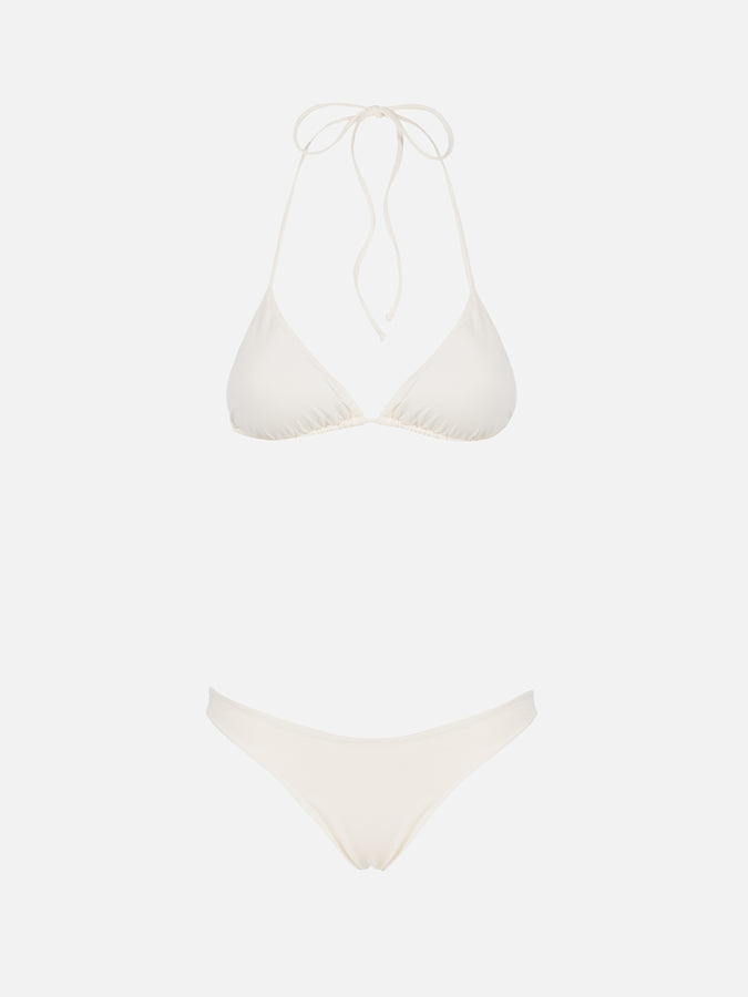 Mc2 Saint Barth Bikini A Triangolo Da Donna Color Crema Leah Naomi