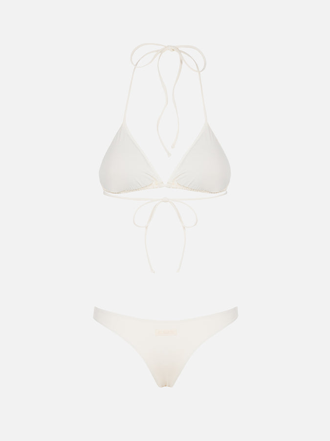 Mc2 Saint Barth Bikini A Triangolo Da Donna Color Crema Leah Naomi