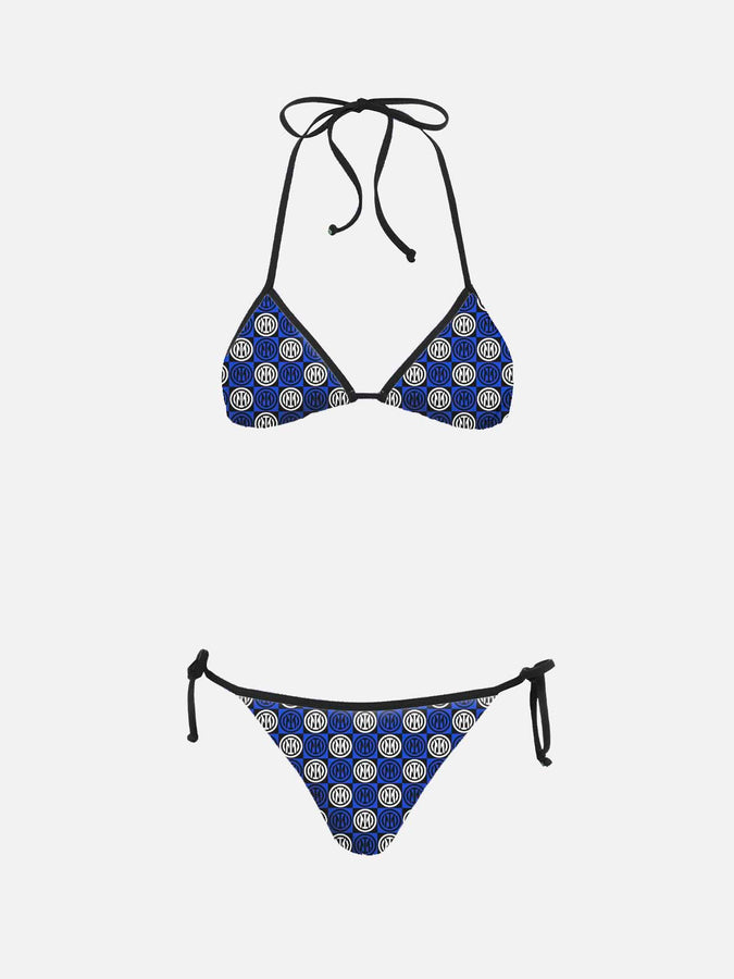 Mc2 Saint Barth Bikini a triangolo da donna Maleah con stampa loghi Inter | INTER SPECIAL EDITION