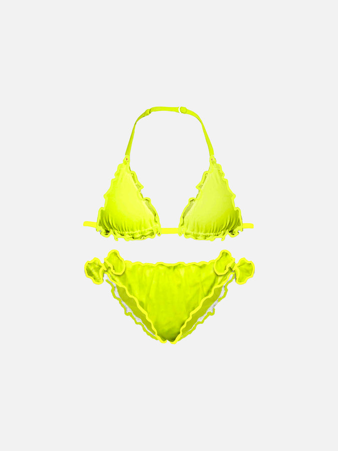 Mc2 Saint Barth Bikini a triangolo giallo fluo da bambina