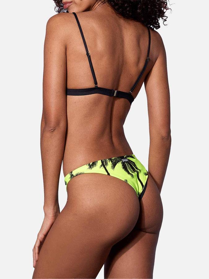 Mc2 Saint Barth Bikini A Triangolo Giallo Fluo Stampa Palme