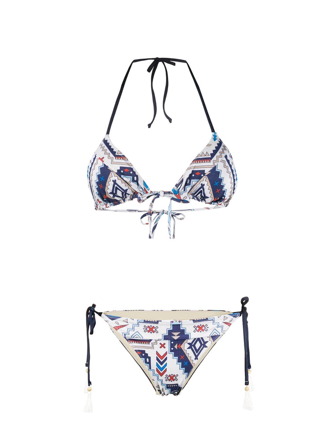 Mc2 Saint Barth Bikini A Triangolo Glitter Stile Azteco