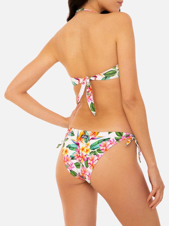 Mc2 Saint Barth Bikini Bianco Con Stampa Fiori Colorati