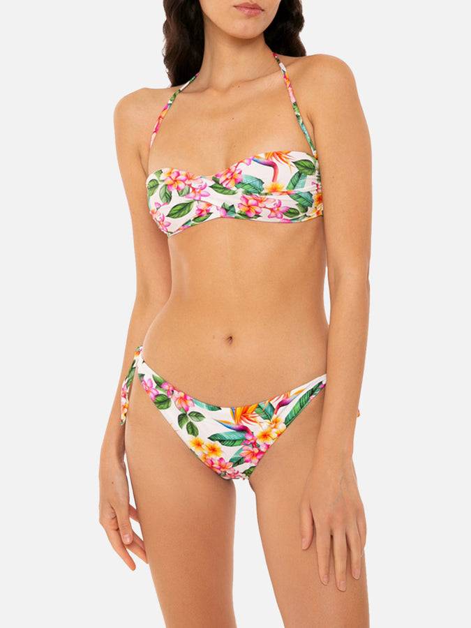 Mc2 Saint Barth Bikini bianco con stampa fiori colorati