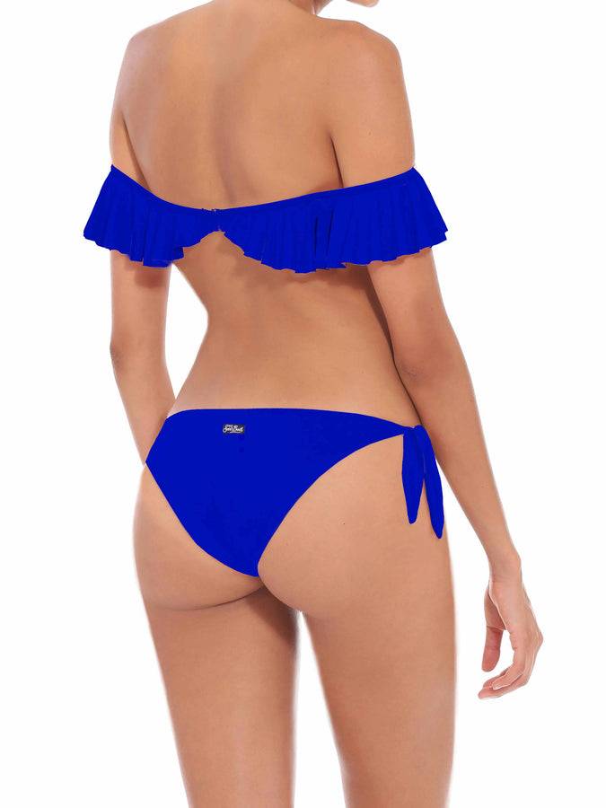 Mc2 Saint Barth Bikini Bluette Con Volant E Spalle Scoperte