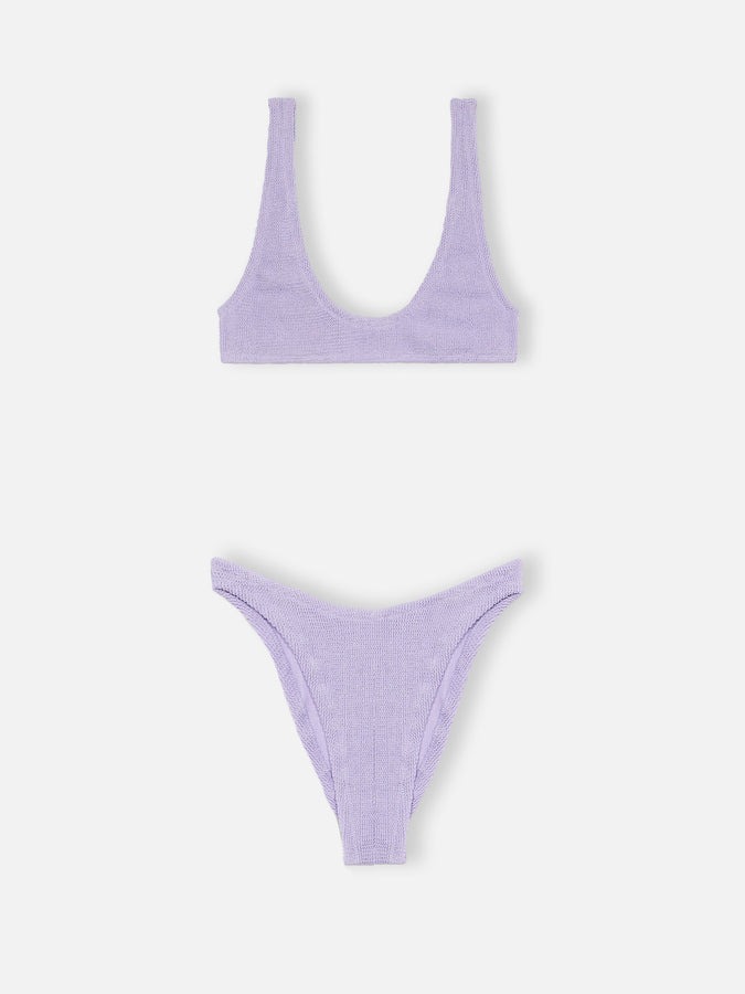 Mc2 Saint Barth Bikini Bralette Per Donna Lilla Lurex Micro Crinkle Pamy Elise