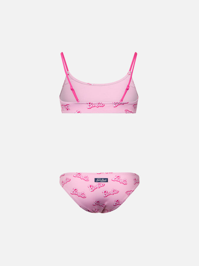 Mc2 Saint Barth Bikini Bralette Rosa Per Bambina Jaiden Con Stampa Logo Barbie| EDIZIONE SPECIALE BARBIE