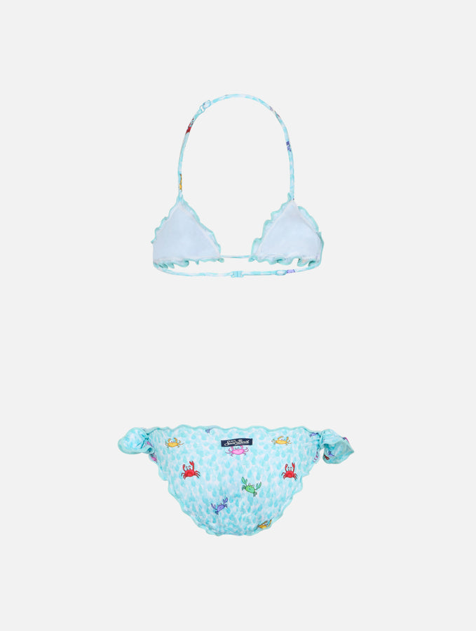 Mc2 Saint Barth Bikini Classico A Triangolo Cris Da Bambina Con Stampa Granchi