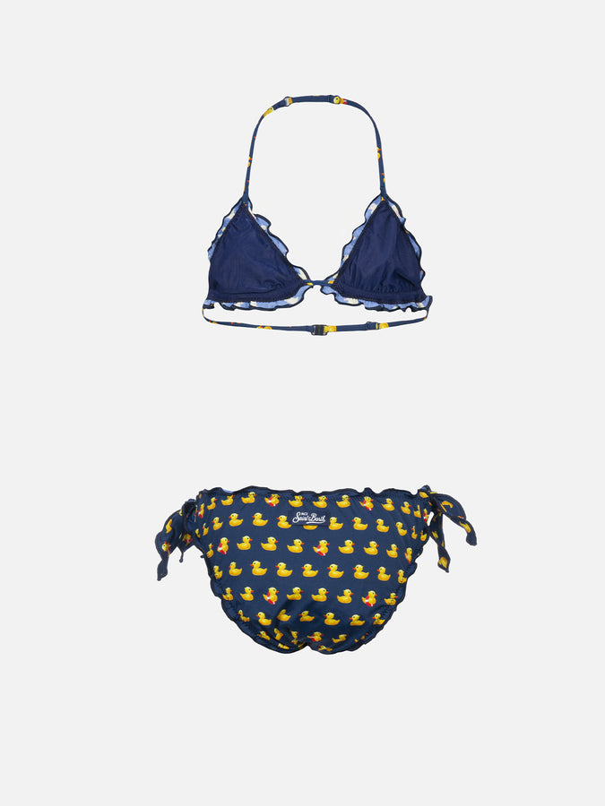 Mc2 Saint Barth Bikini Classico A Triangolo Da Bambina Cris Con Stampa Paperelle