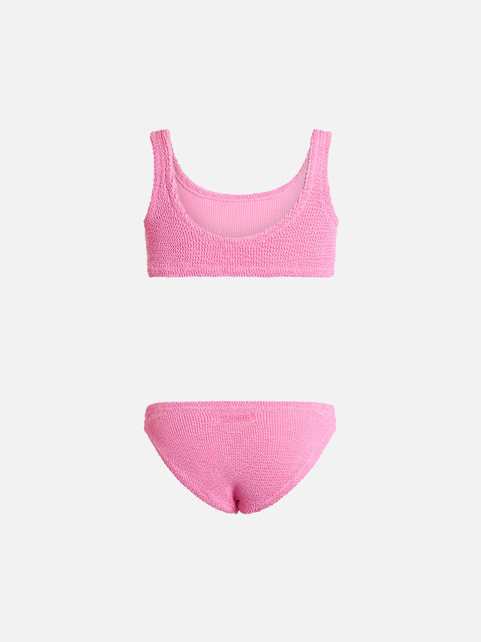 Mc2 Saint Barth Bikini Classico Crinkle Rosa Da Bambina Baker