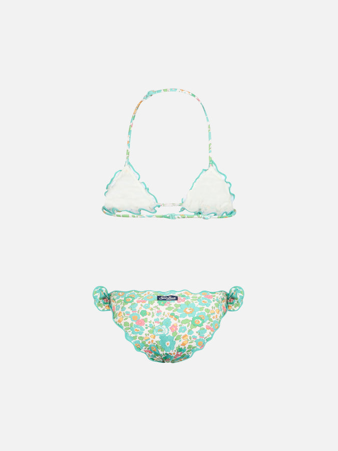 Mc2 Saint Barth Bikini Classico Da Bambina A Triangolo Cris Con Stampa Betsy | REALIZZATO CON TESSUTO LIBERTY