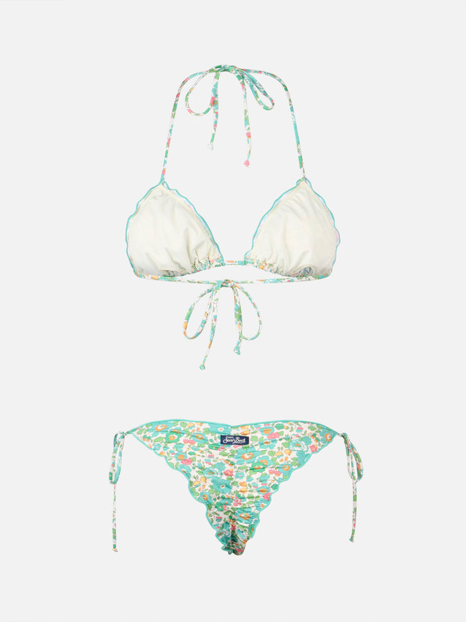 Mc2 Saint Barth Bikini Classico Triangolo Donna Betsy Sagittarius Miami | REALIZZATO CON TESSUTO LIBERTY