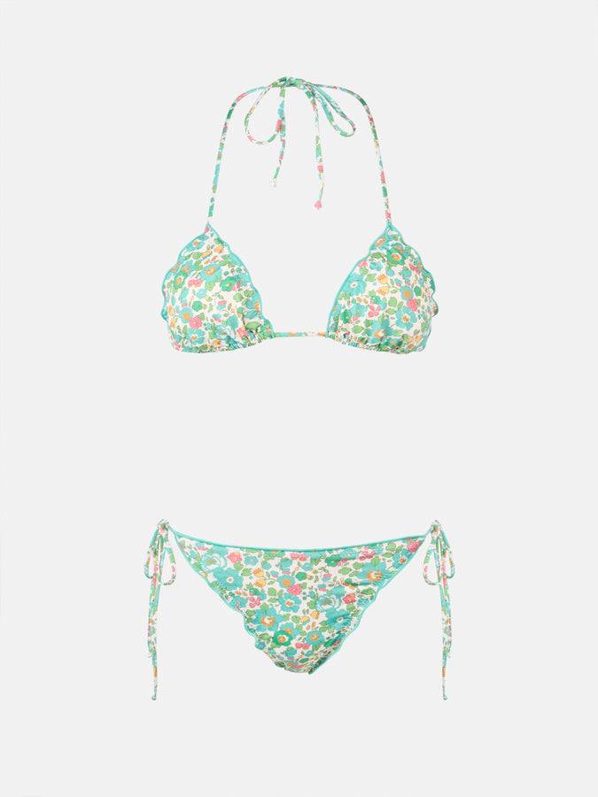 Mc2 Saint Barth Bikini Classico Triangolo Donna Betsy Sagittarius Miami | REALIZZATO CON TESSUTO LIBERTY