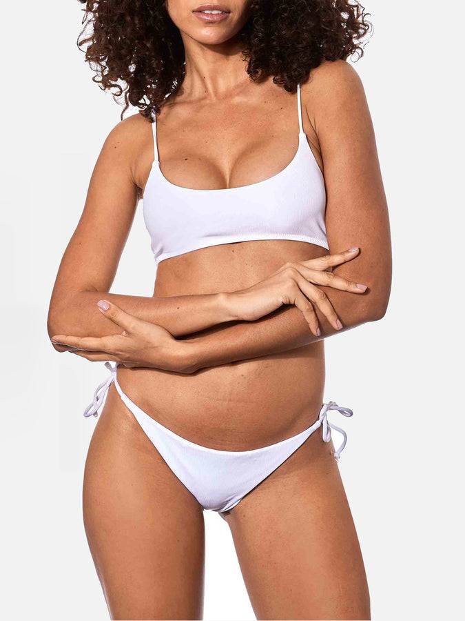 Mc2 Saint Barth Bikini con top a bralette bianco a costine
