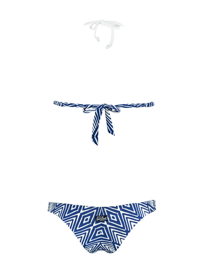 Mc2 Saint Barth Bikini Con Top All'americana Stampa Optical