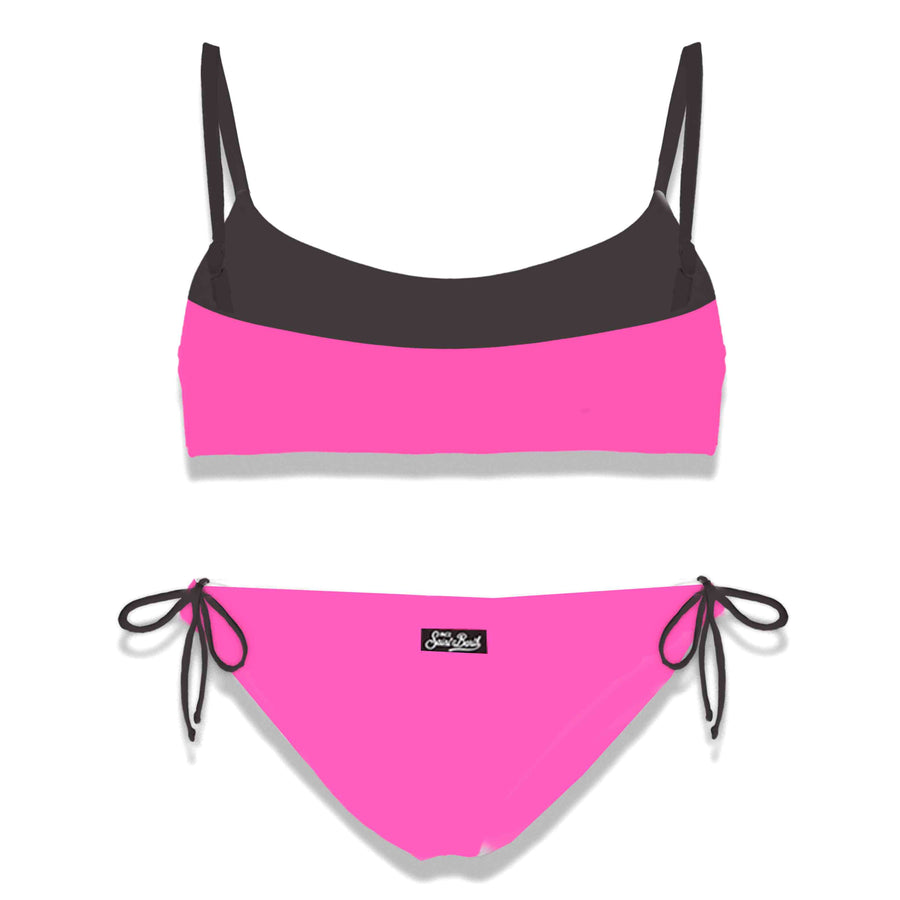 Mc2 Saint Barth Bikini Da Bambina A Bralette Con Grafica Frontale St. Barth