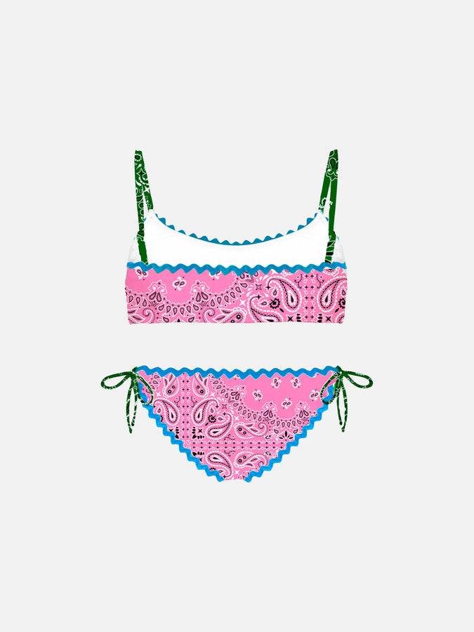 Mc2 Saint Barth Bikini Da Bambina A Bralette Con Stampa Bandana