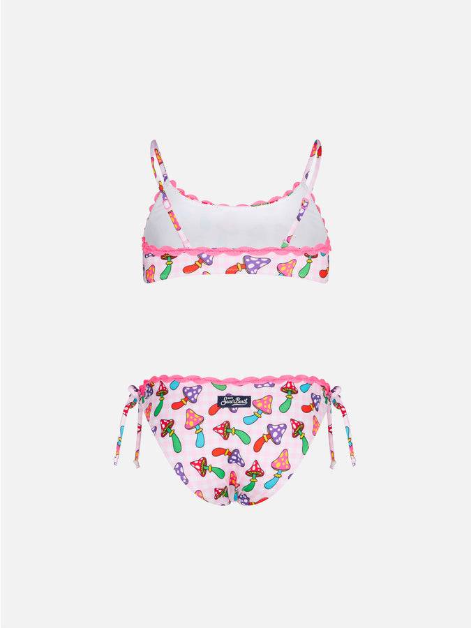 Mc2 Saint Barth Bikini Da Bambina A Bralette Con Stampa Funghi