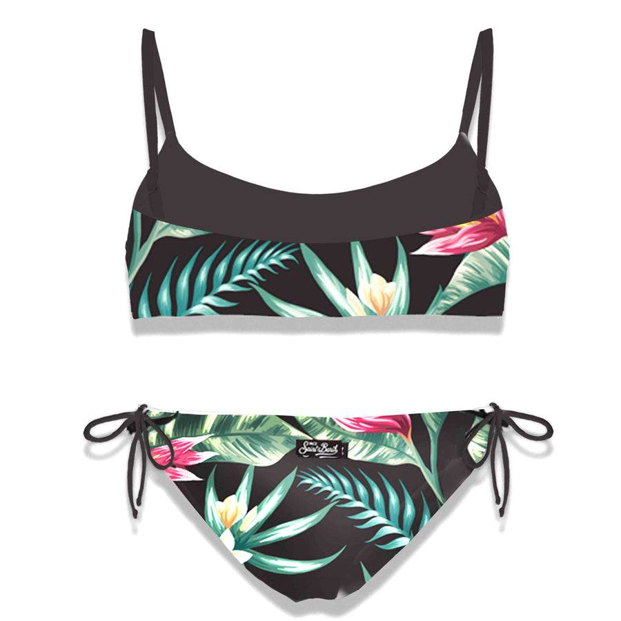 Mc2 Saint Barth Bikini Da Bambina A Bralette Con Stampa Heliconia